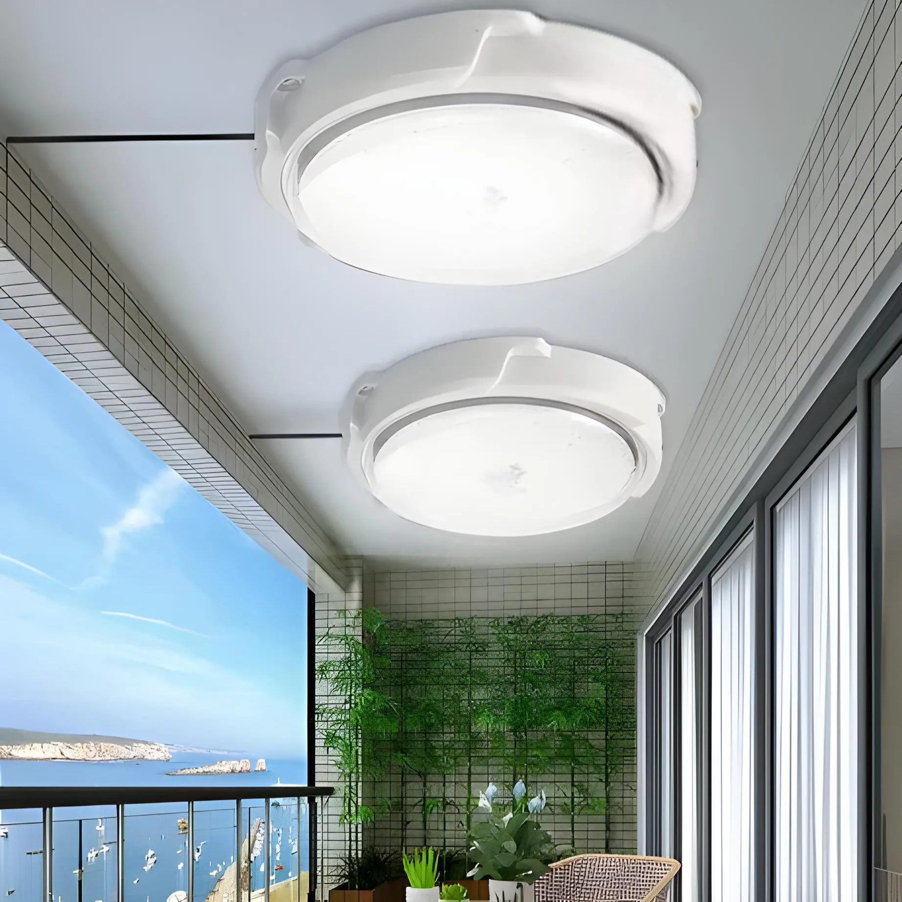 Solar LED ceiling light for indoors and outdoors with remote control