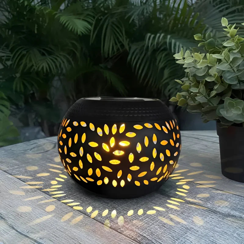 GlowMosaic – Solar Patterned Garden Lamp