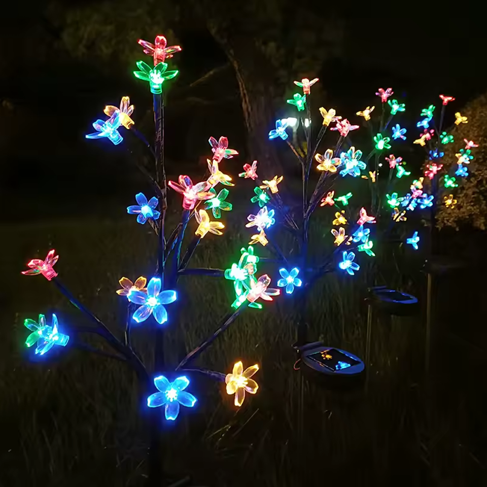 BlossomGlow Solar Garden Stake Lights (2 pcs)
