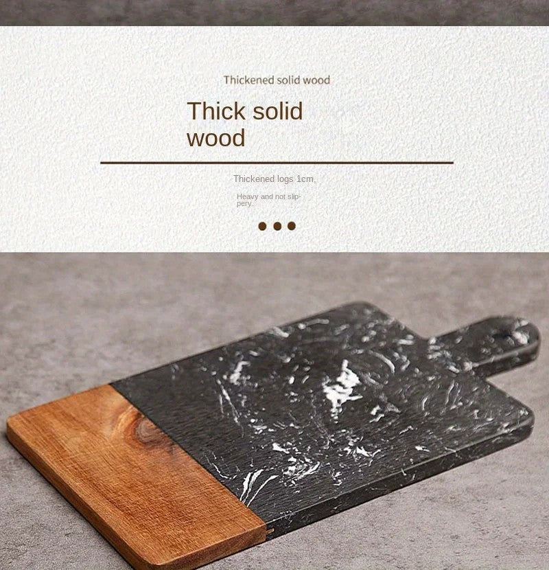 Double-Sided Acacia Wood & Marble Cutting Board