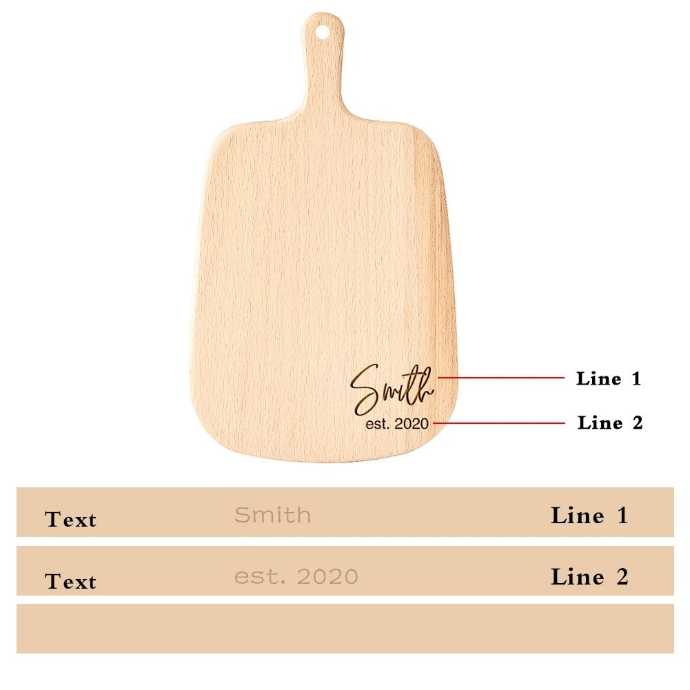 Minimalist Engraved Name Cutting Board – Custom Family Kitchen Gift