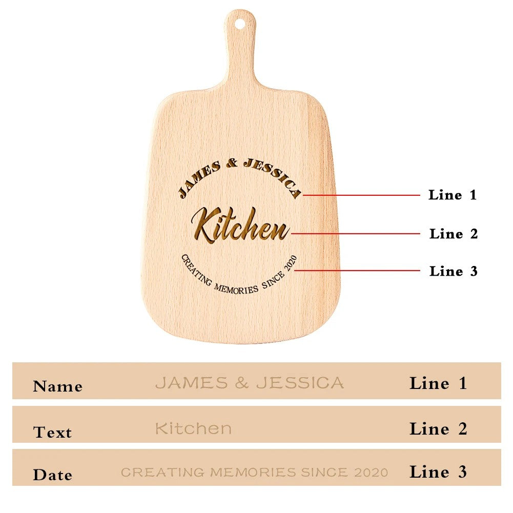 Family Memory Personalized Cutting Board – Custom Name & Date Engraving