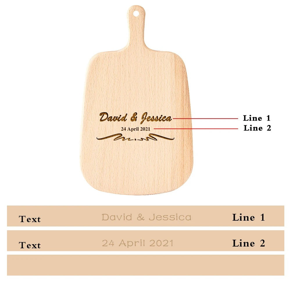 Engraved Couple’s Cutting Board – Custom Wedding or Anniversary Gift