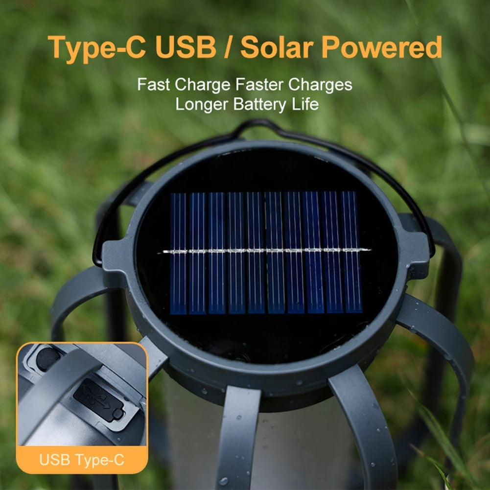 GlowWeave – Round Metal Solar Candle Lantern