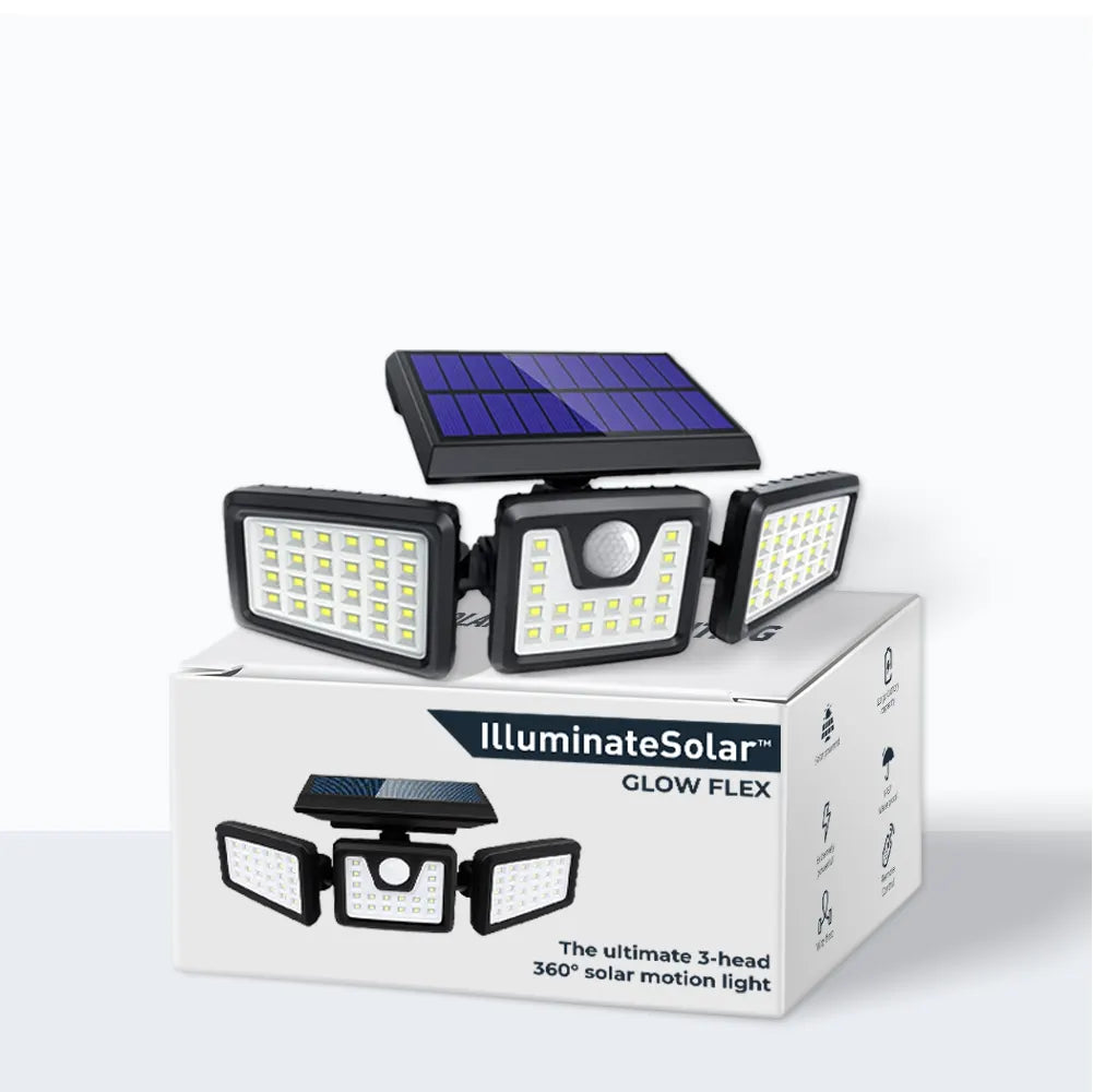 GlowFlex™- The ultimate 3-head 360° solar motion light