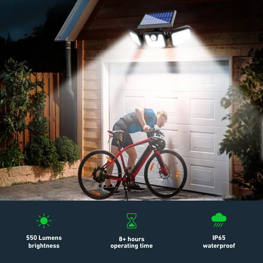 GlowFlex™- The ultimate 3-head 360° solar motion light