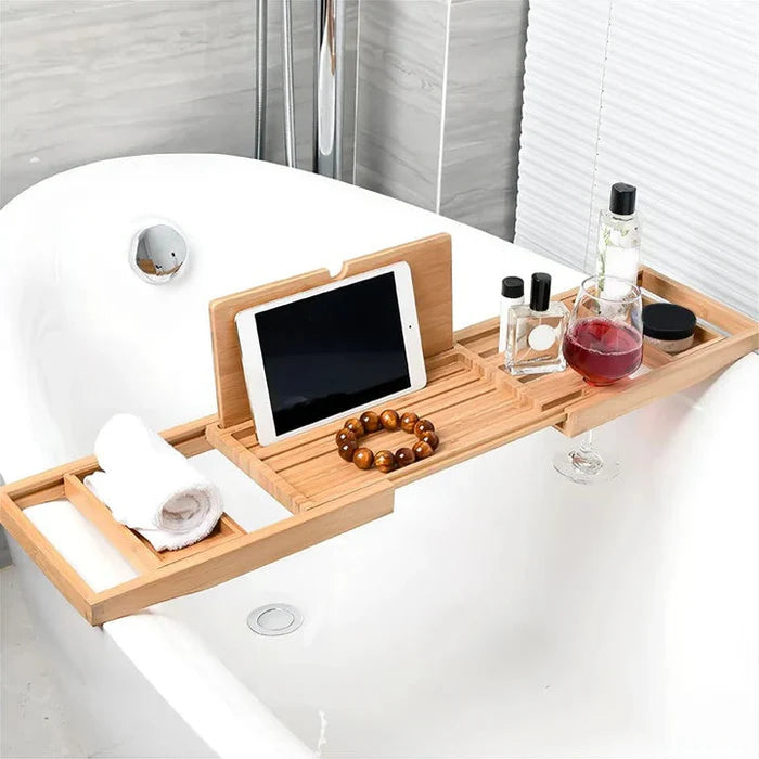 SoakEase – Expandable Bamboo Bath Tray