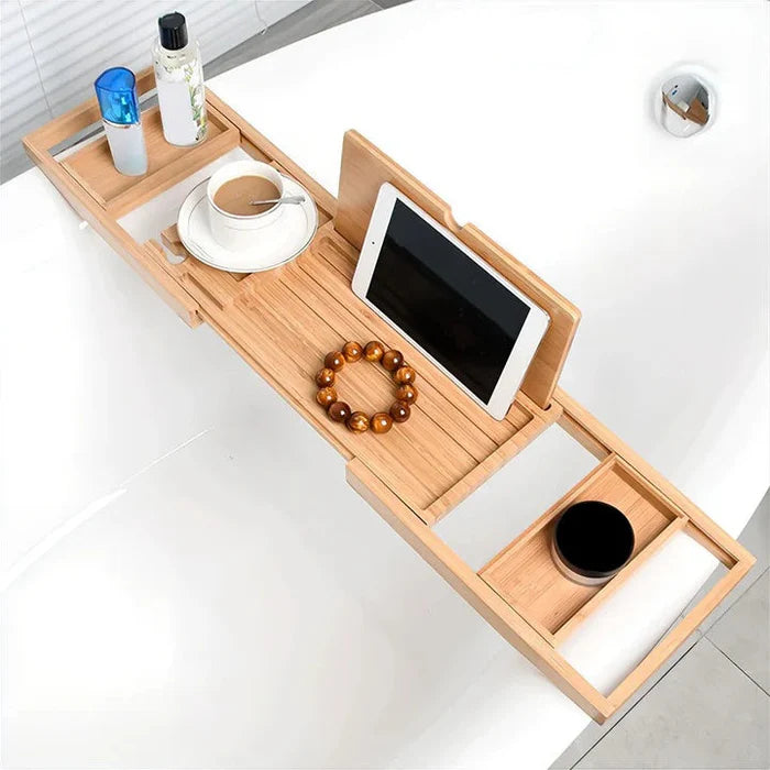 SoakEase – Expandable Bamboo Bath Tray