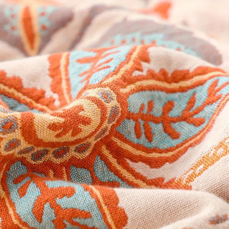 BohoBloom Cotton Tassel Blanket