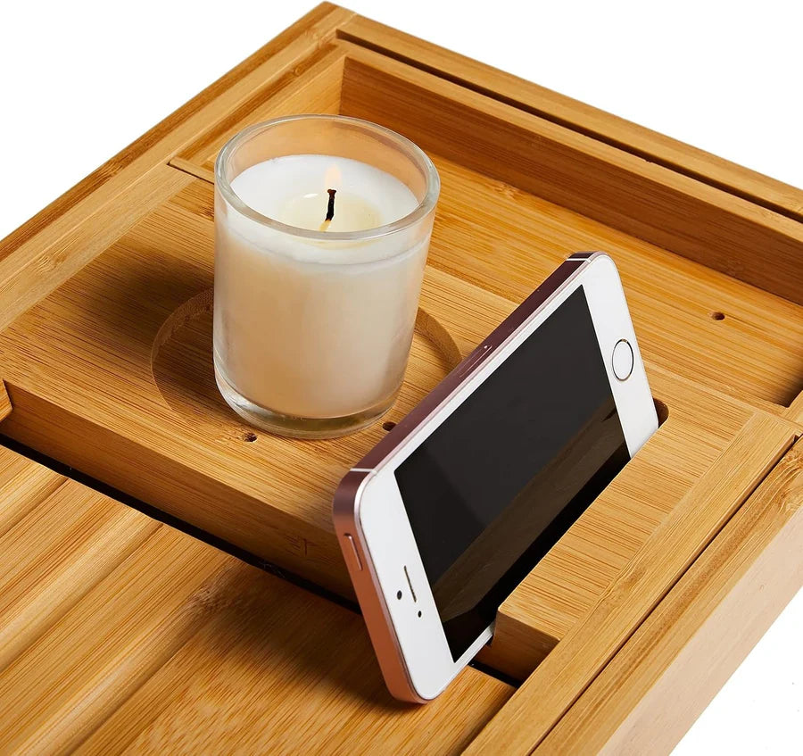 SoakEase – Expandable Bamboo Bath Tray