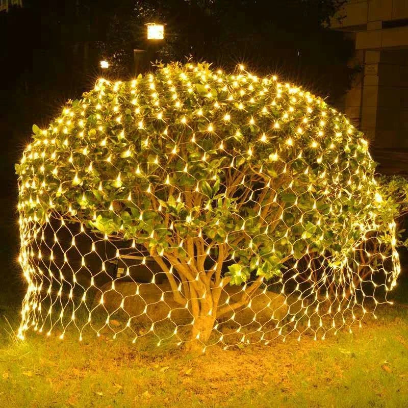 Solar-Powered LED Net Lights – 1.5x1.5m to 2.5x3.0m Garden Mesh Lighting