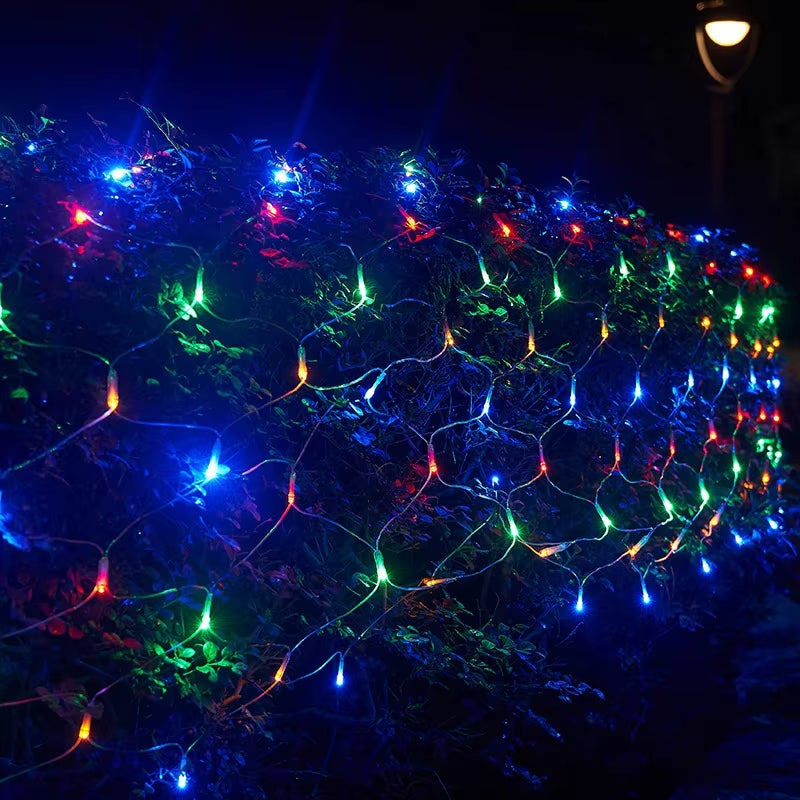 Solar-Powered LED Net Lights – 1.5x1.5m to 2.5x3.0m Garden Mesh Lighting