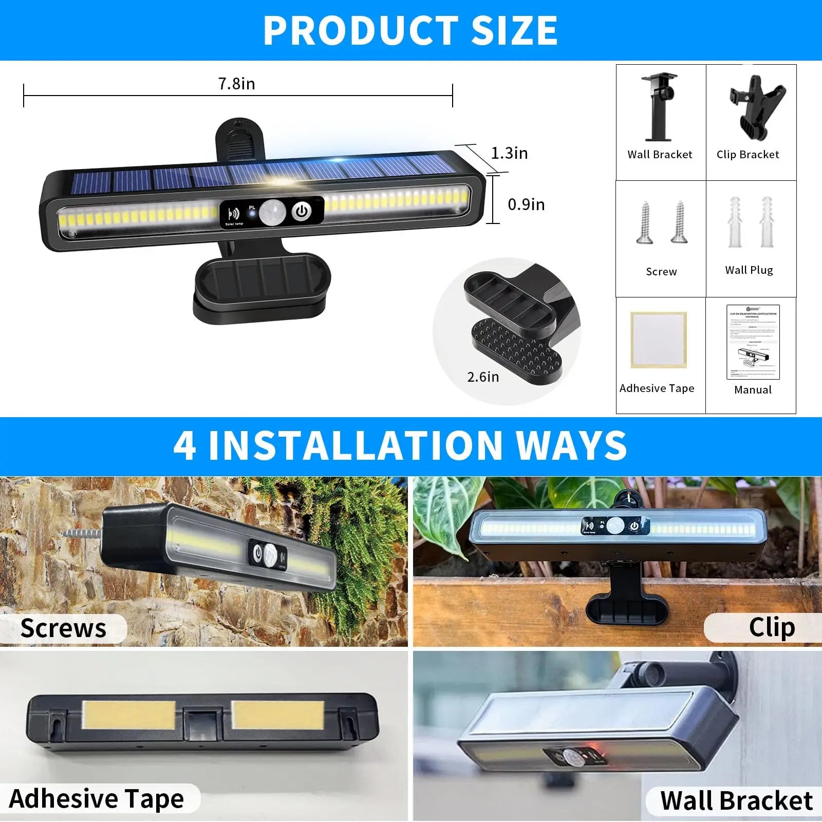 SolarClip™ - Solar Fence and Wall Light