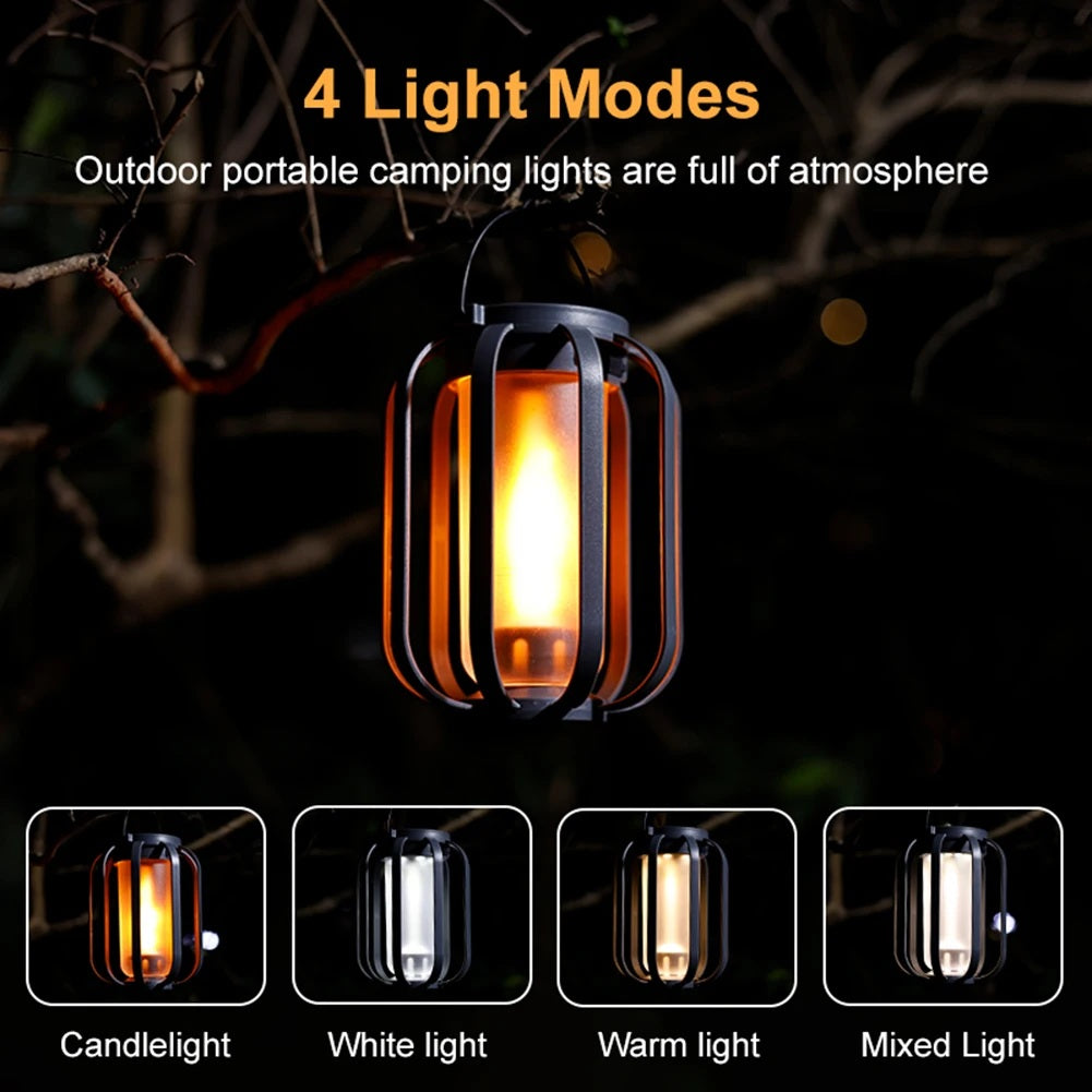 GlowWeave – Round Metal Solar Candle Lantern