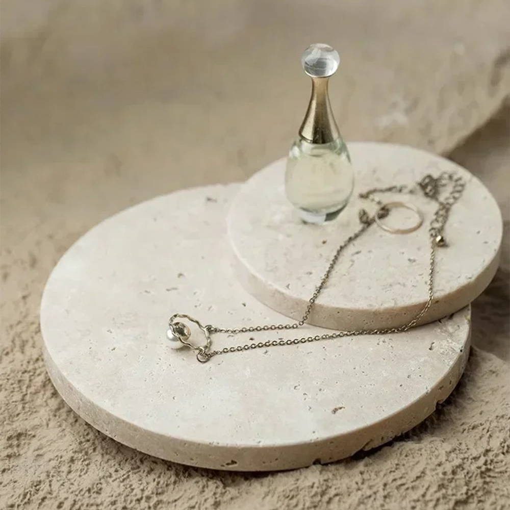 Natural Beige Marble Display Tray