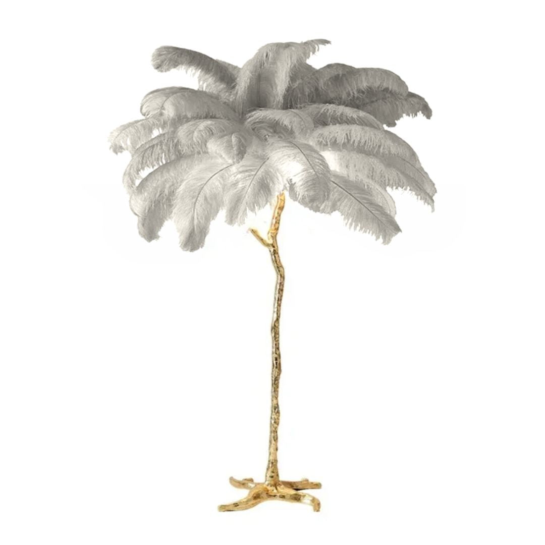 Feathra - Luxury Ostrich Feather Floor Lamp for Living Room or Bedroom Decor