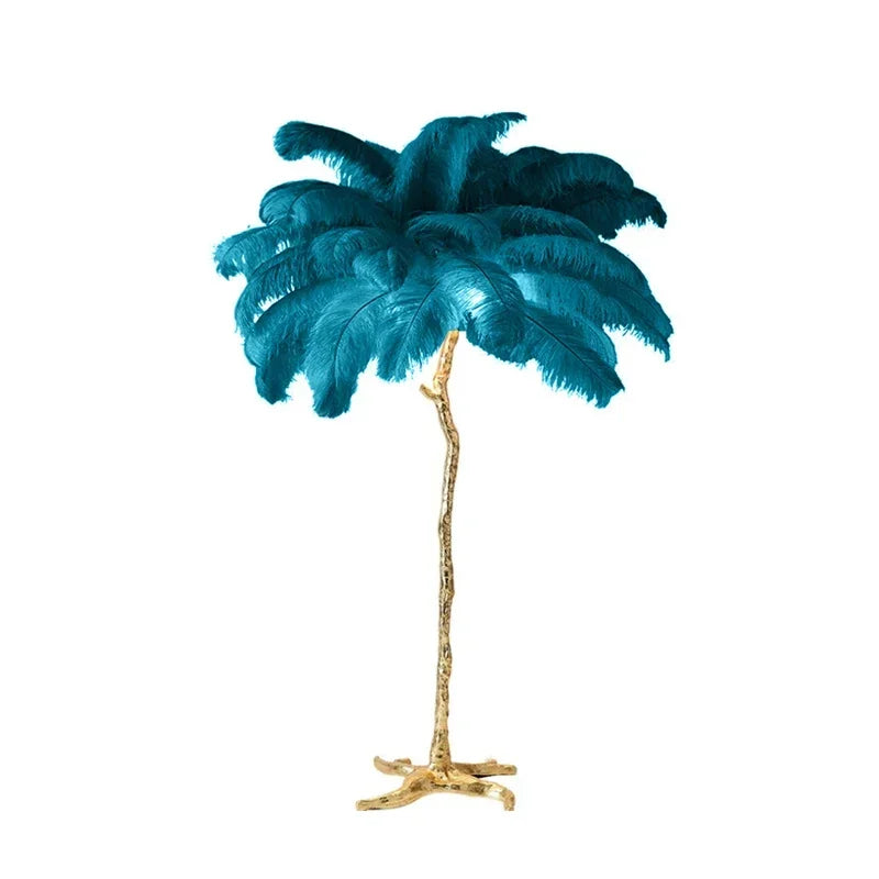 Feathra - Luxury Ostrich Feather Floor Lamp for Living Room or Bedroom Decor