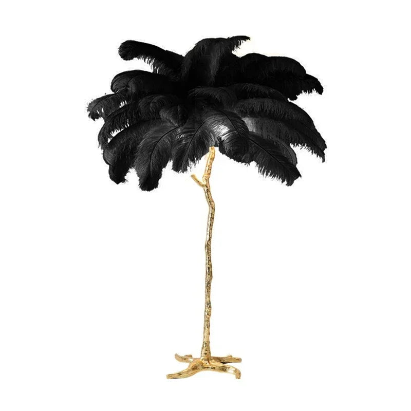 Feathra - Luxury Ostrich Feather Floor Lamp for Living Room or Bedroom Decor