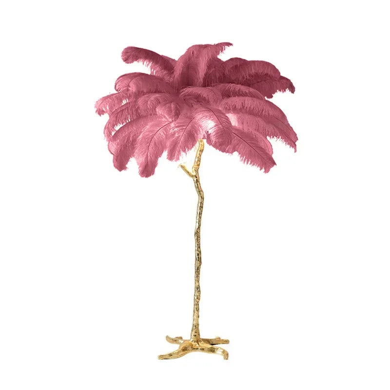 Feathra - Luxury Ostrich Feather Floor Lamp for Living Room or Bedroom Decor