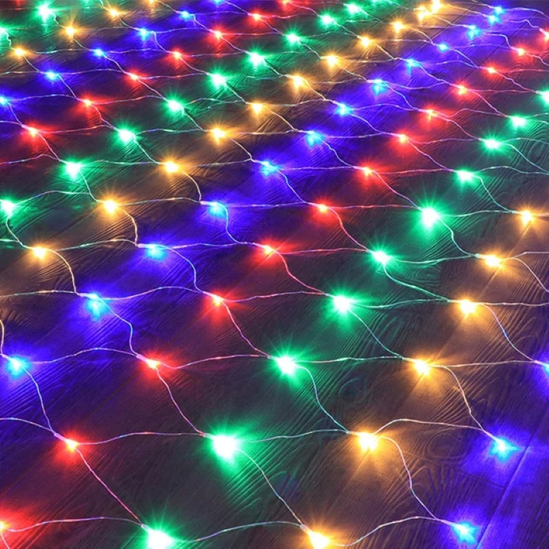 Solar-Powered LED Net Lights – 1.5x1.5m to 2.5x3.0m Garden Mesh Lighting
