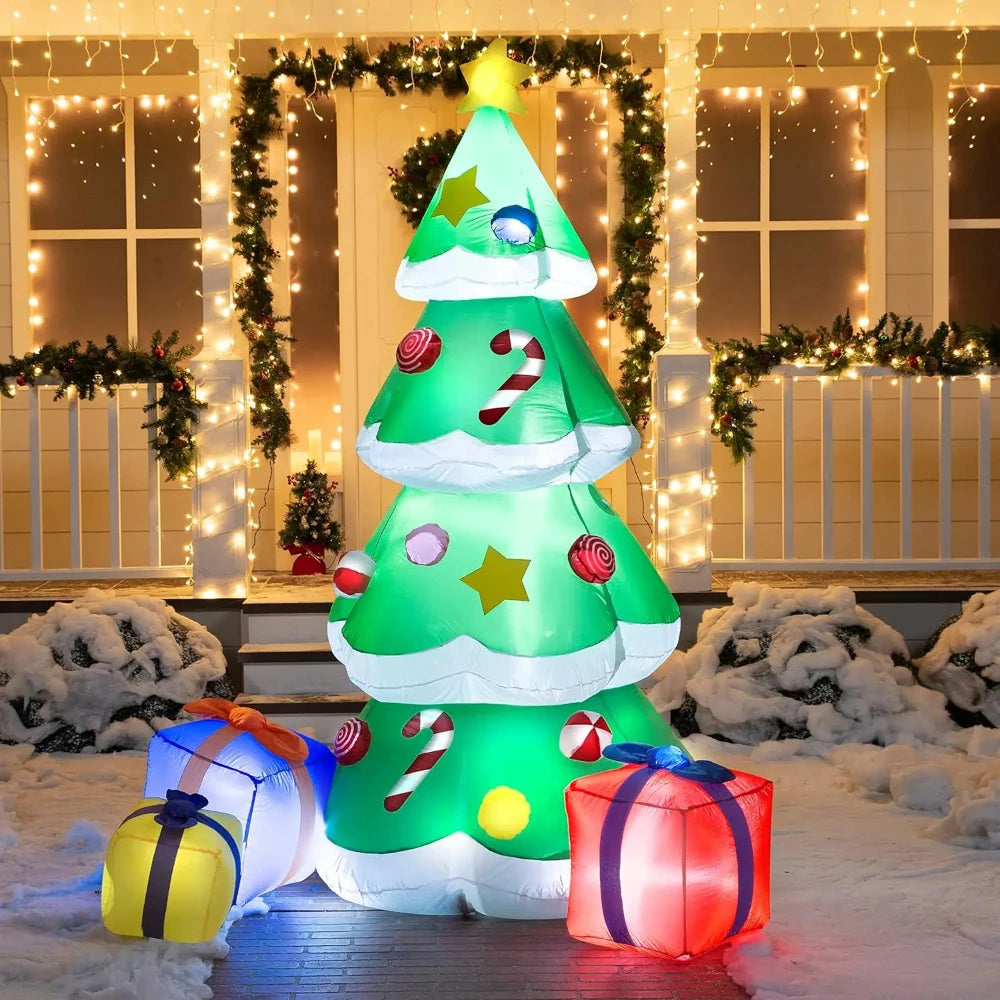 1.8M LED Inflatable Christmas Tree with Gifts – Outdoor Holiday Decoration
