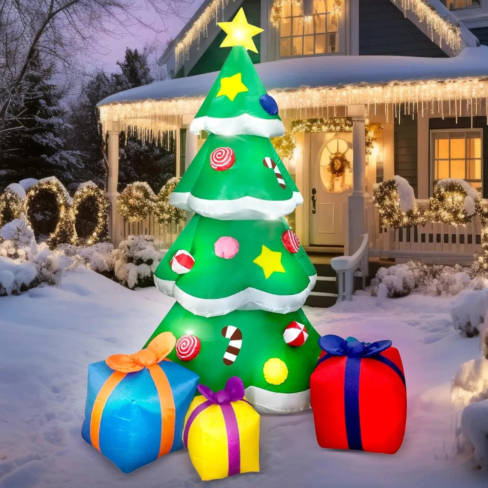 1.8M LED Inflatable Christmas Tree with Gifts – Outdoor Holiday Decoration