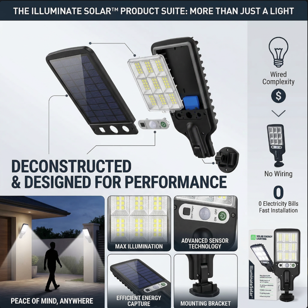 IlluminateSolar™- The Ultimate Solar Powered LED Street Lamp