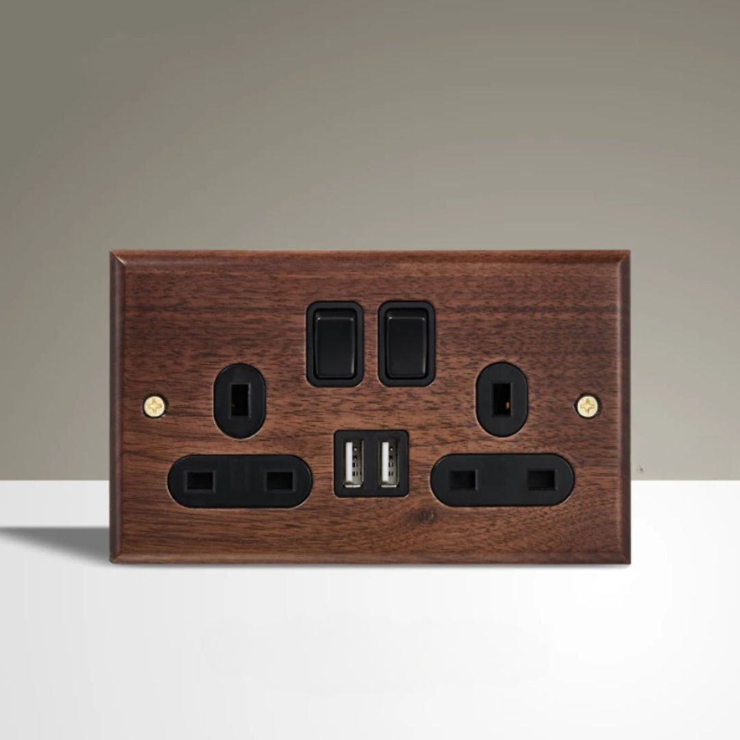 Vintage Wooden Wall Outlet