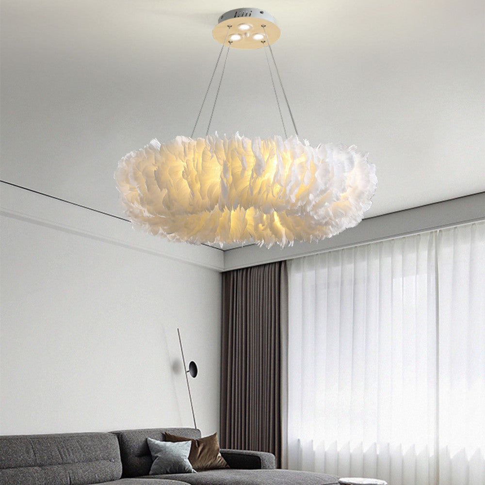 Feathra - Feather Ring Pendant Light