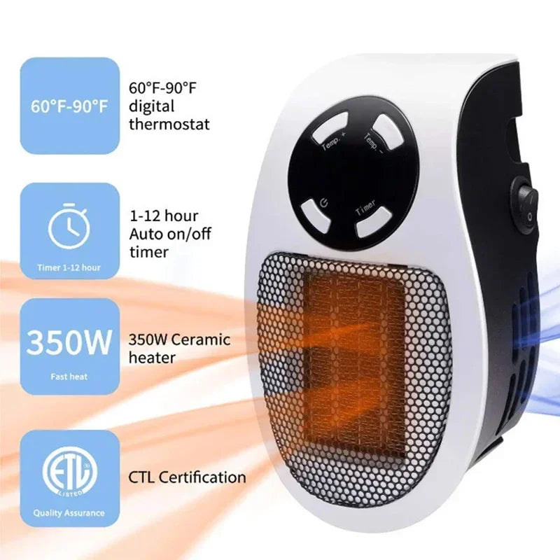 Portable Plug-In Electric Heater – Fast Heating & Energy Efficient