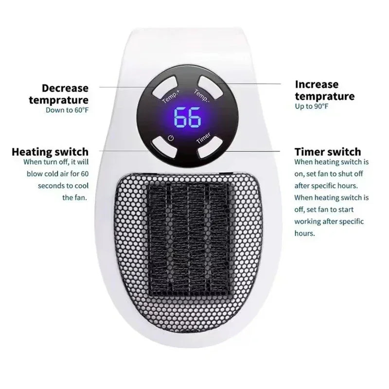 Portable Plug-In Electric Heater – Fast Heating & Energy Efficient