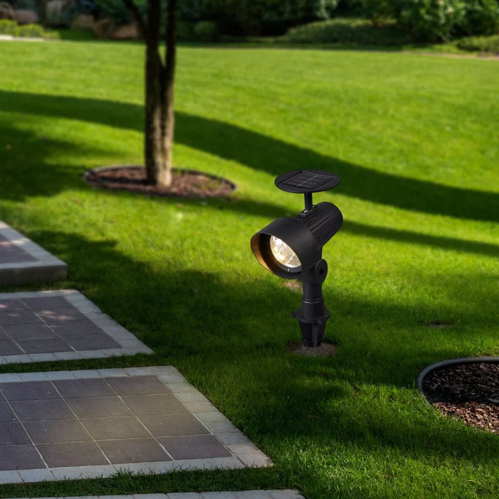Set of 3 Solar Spike Lights – Black Glow