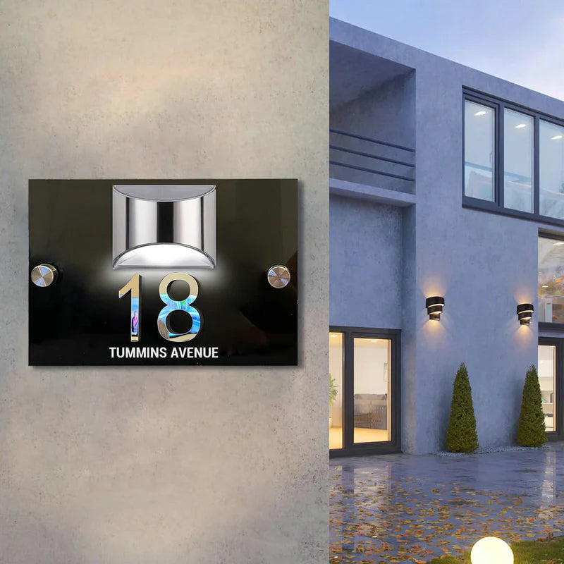 Personalised 3D LED Solar House Number