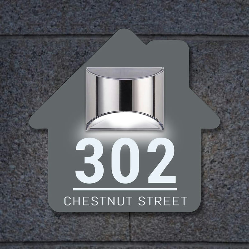 House Personalized Solar Address Sign