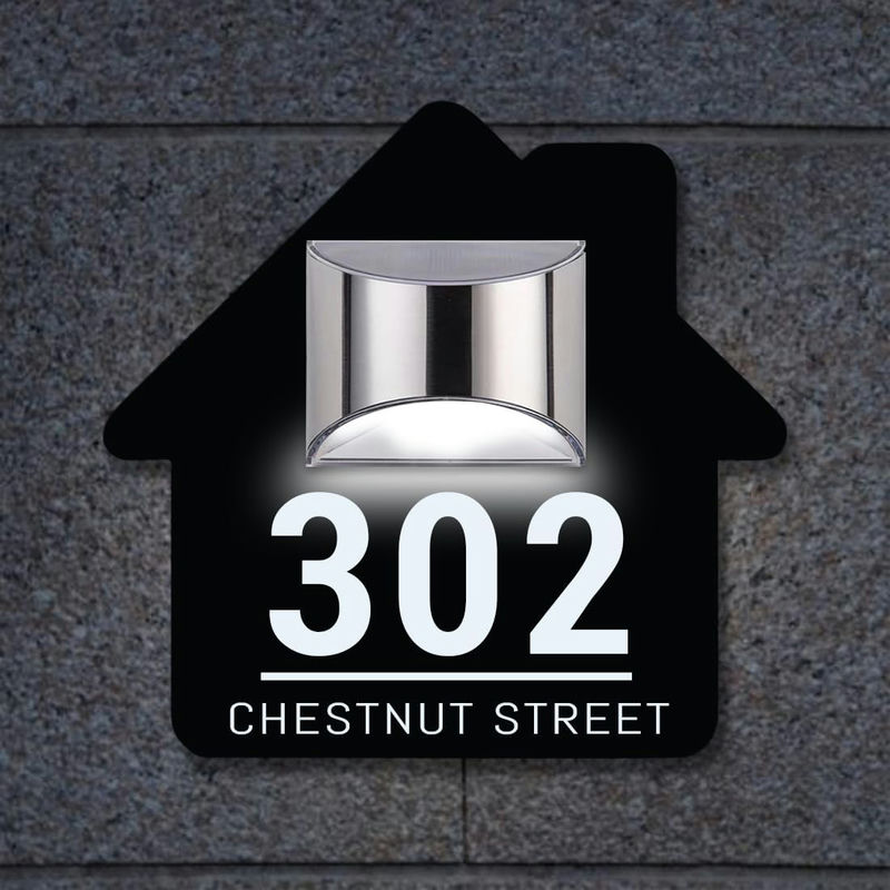 House Personalized Solar Address Sign