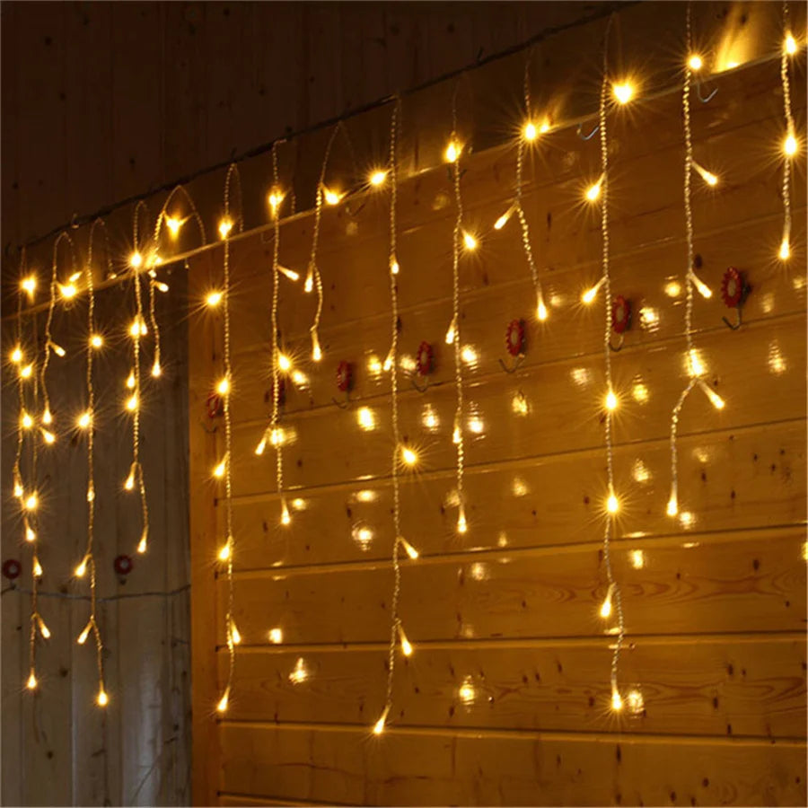 Solar Icicle Christmas Lights Outdoor – 6M/10M/15M/18M Waterproof Curtain Fairy String Lights with Remote for Garden & Holiday Decor