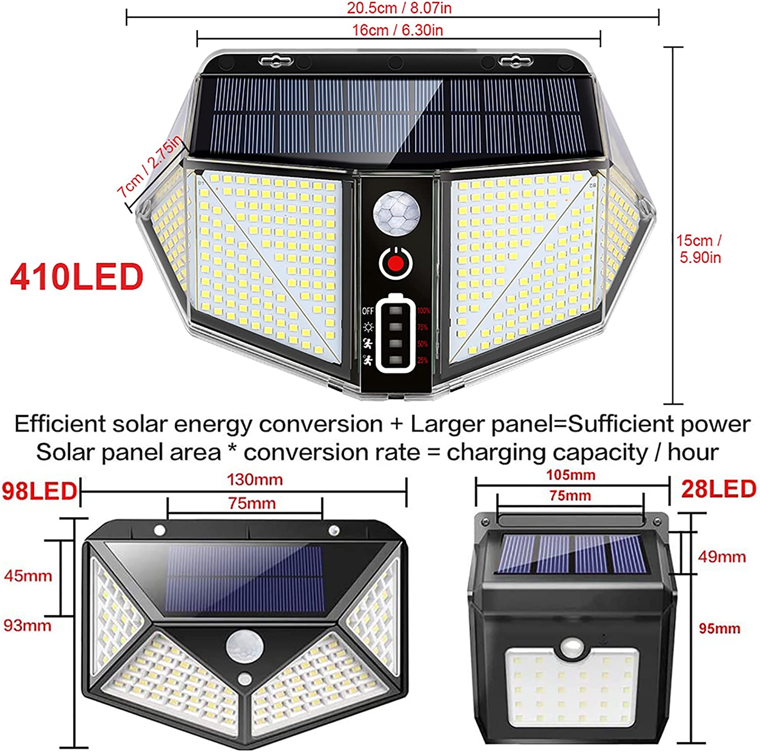 WallMega™- The 410 LED Solar Fence Light