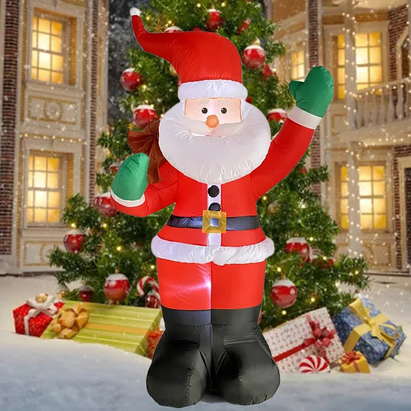 1.8M Inflatable Santa Claus Backpack Decoration with LED Lights – Christmas Holiday Indoor & Outdoor Decor