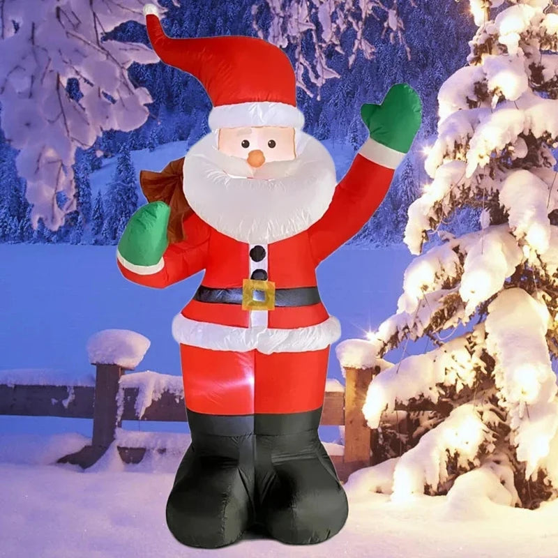 1.8M Inflatable Santa Claus Backpack Decoration with LED Lights – Christmas Holiday Indoor & Outdoor Decor