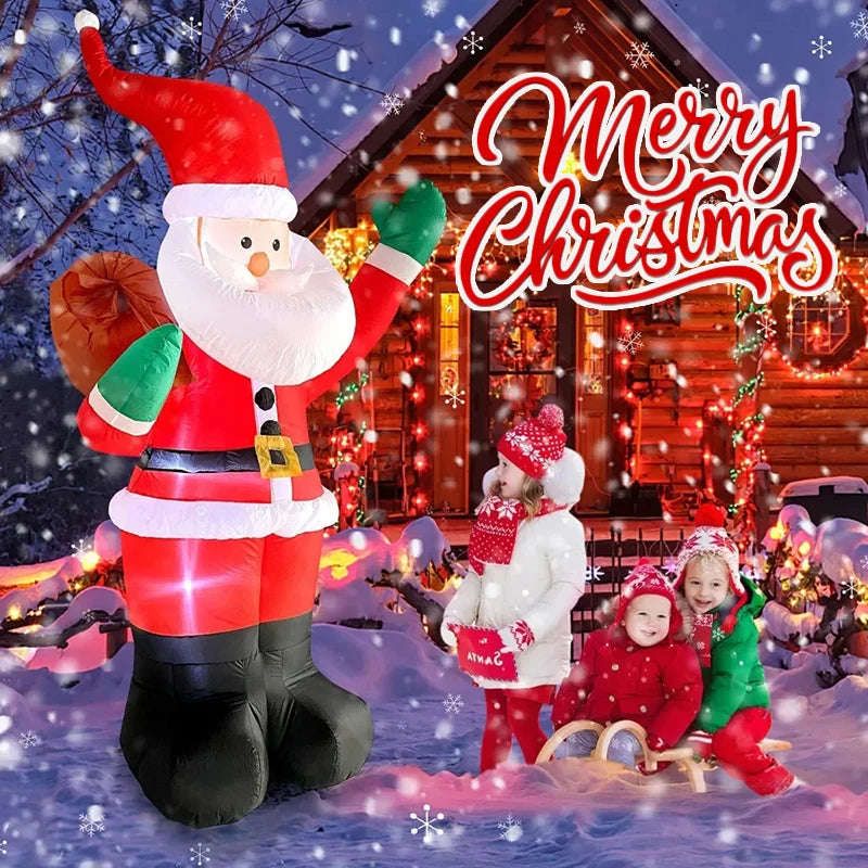 1.8M Inflatable Santa Claus Backpack Decoration with LED Lights – Christmas Holiday Indoor & Outdoor Decor
