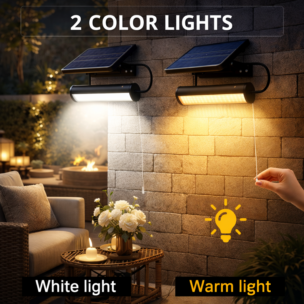 Solar Wall Light With Double Head And Separate Panel