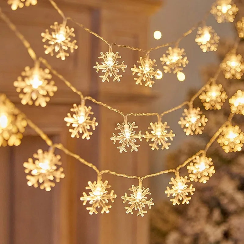 Snowflake LED Fairy Lights – USB/Battery, Indoor & Outdoor Christmas Decor