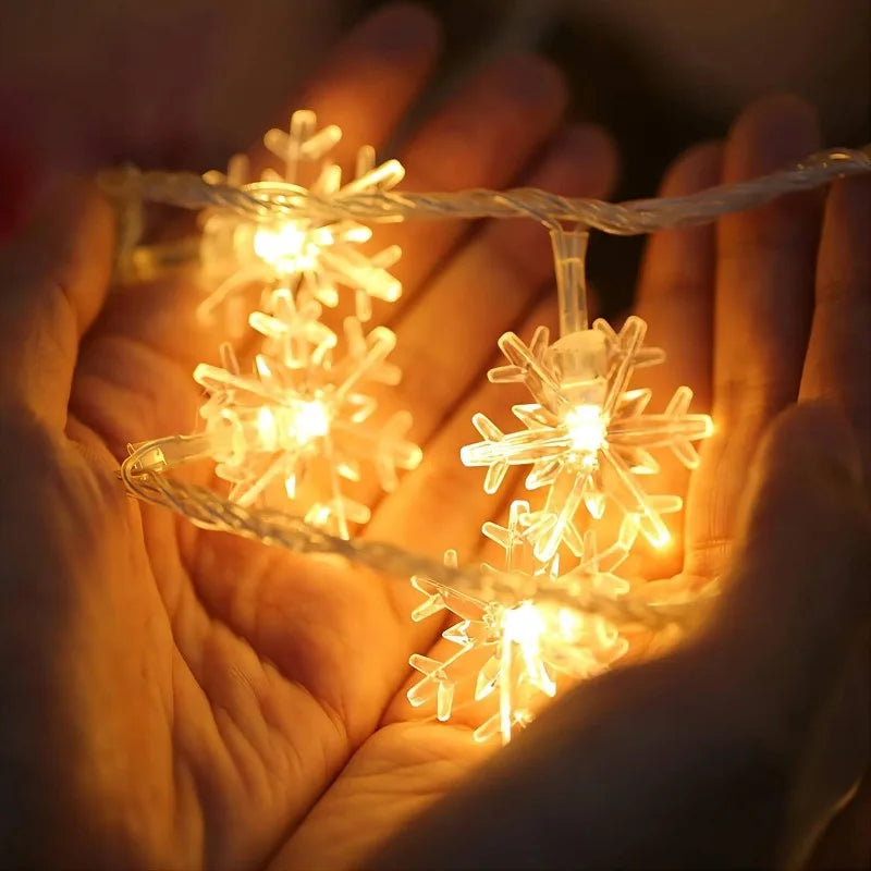 Snowflake LED Fairy Lights – USB/Battery, Indoor & Outdoor Christmas Decor