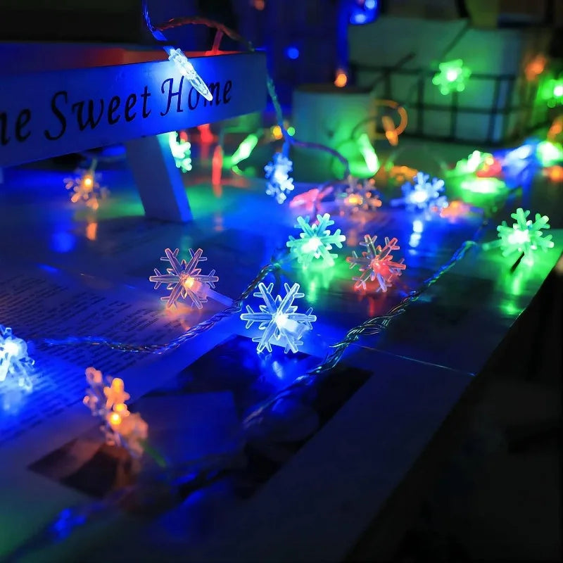 Snowflake LED Fairy Lights – USB/Battery, Indoor & Outdoor Christmas Decor