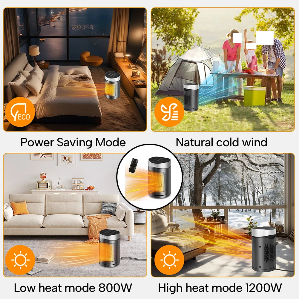 High-Power Portable Electric Space Heater with Adjustable Thermostat