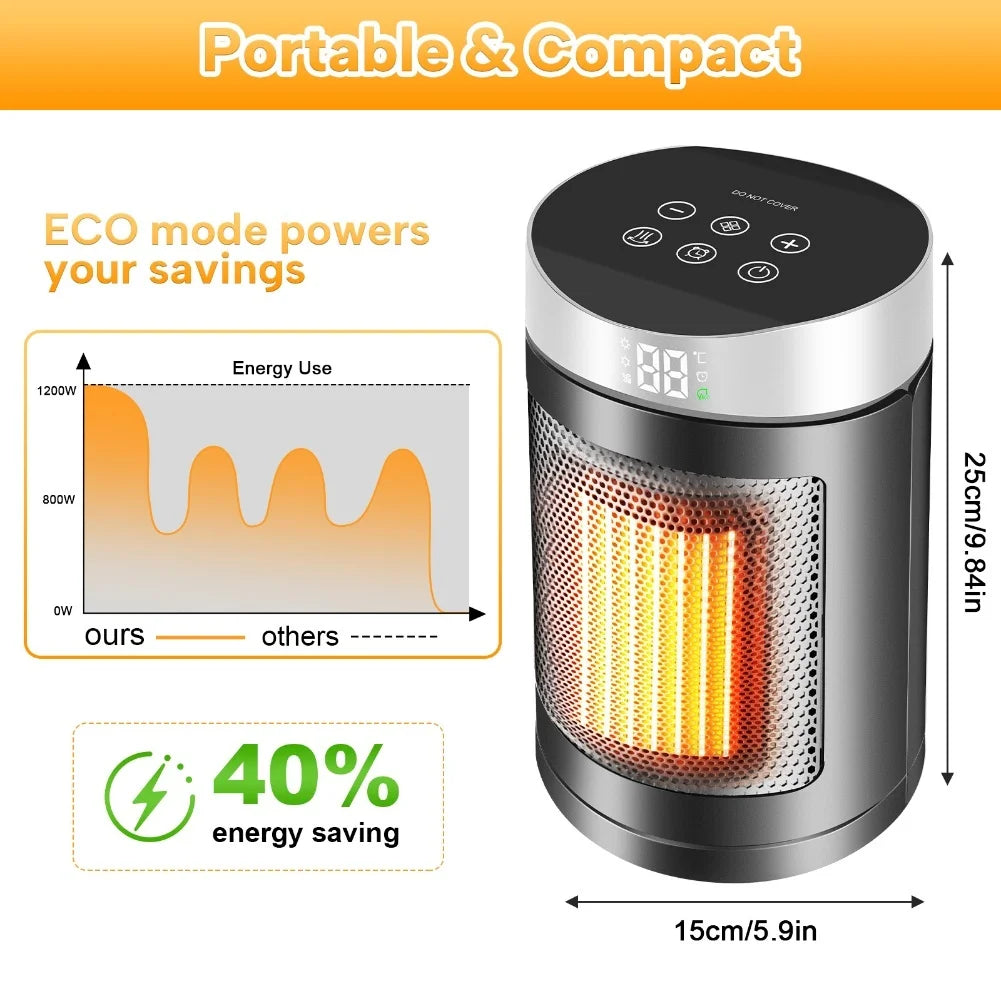 High-Power Portable Electric Space Heater with Adjustable Thermostat