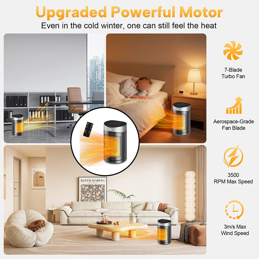 High-Power Portable Electric Space Heater with Adjustable Thermostat
