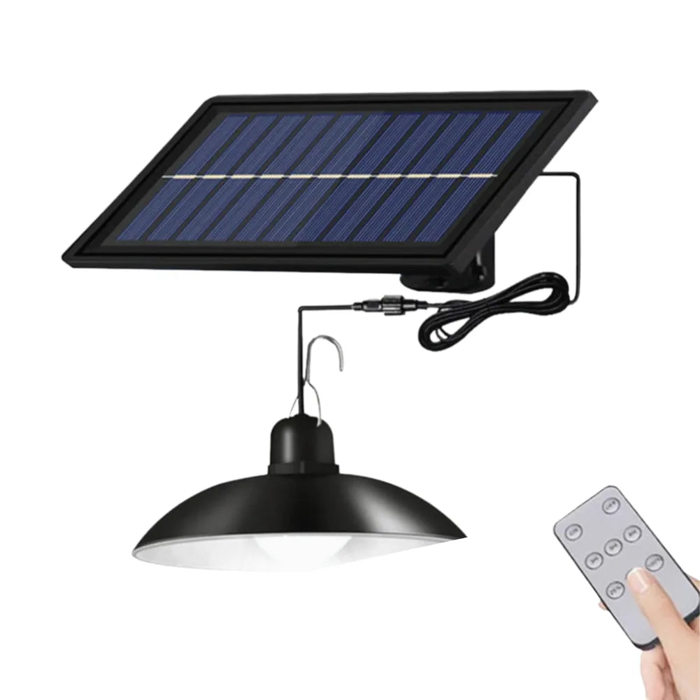 Hanging solar pendant light for outdoor use