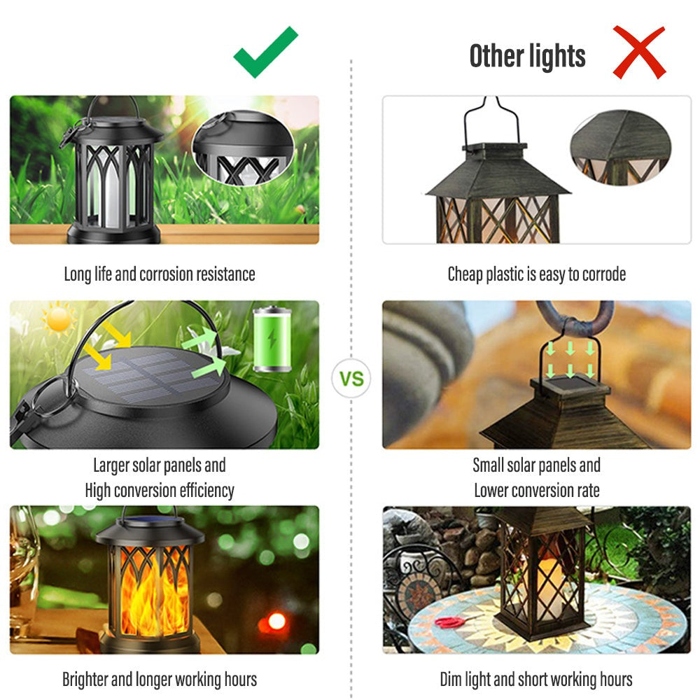 FlameGlow™ - Solar Hanging Flame Lantern