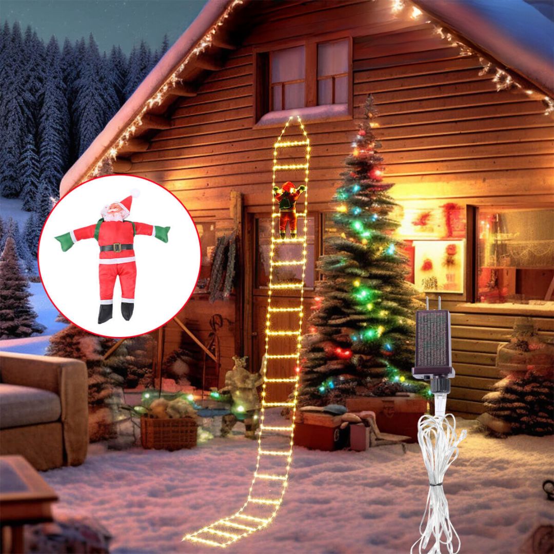 3M Santa Claus Climbing Ladder Christmas Decoration